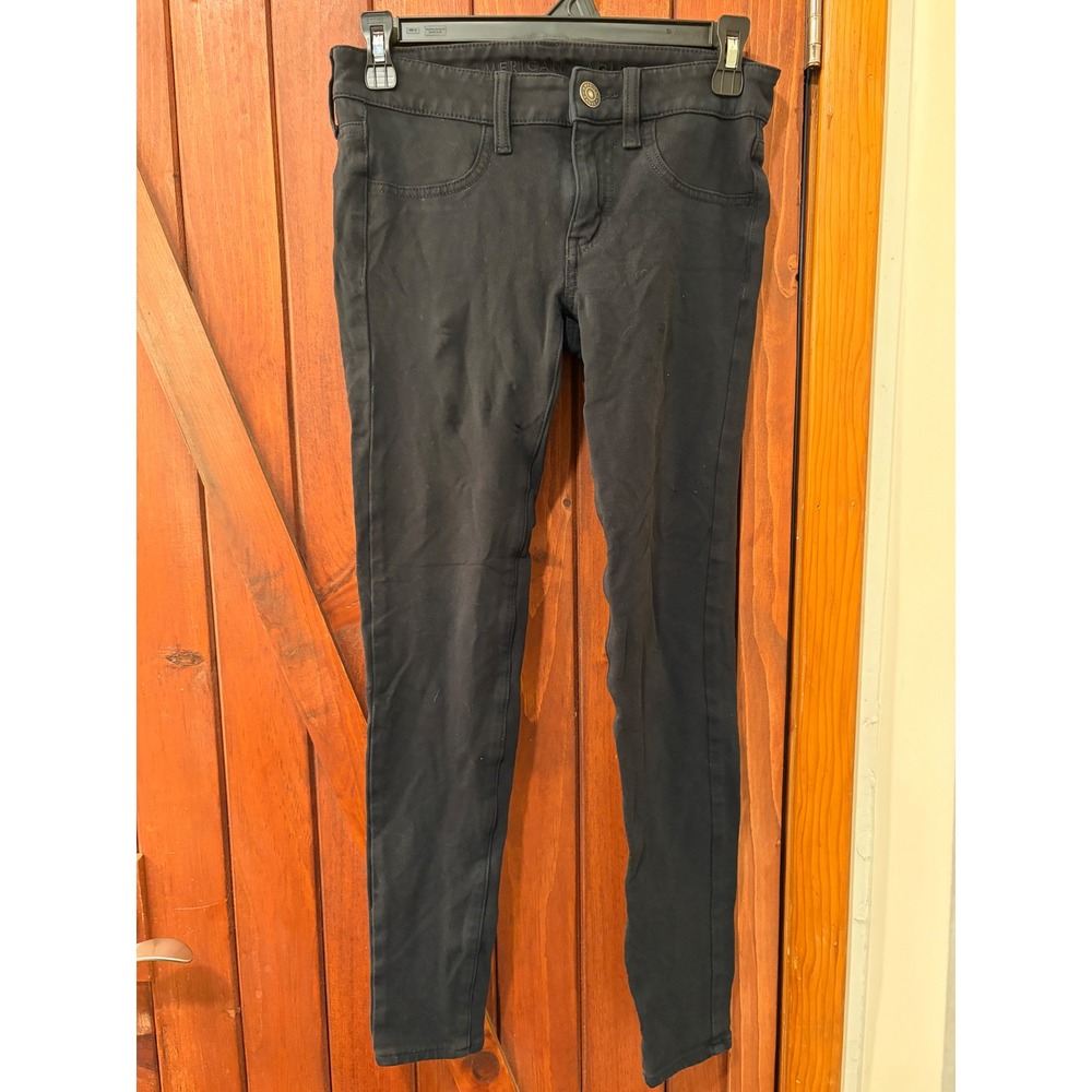 American Eagle Super Stretch Jegging Black Skinny Jeans Womens Size 2‎ Regular